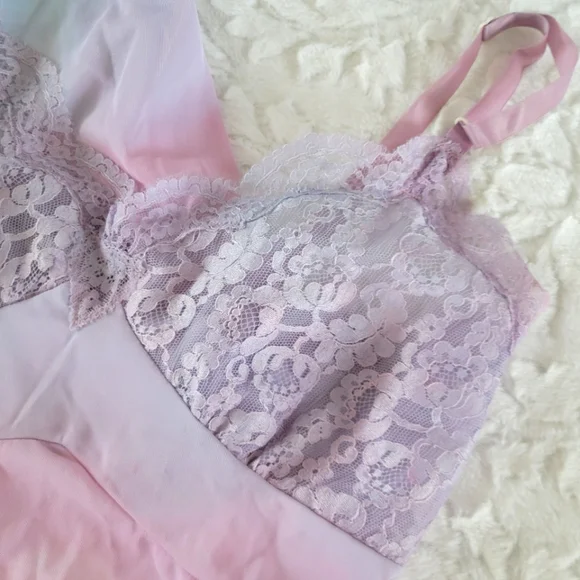 Vintage Soft Pink and Lavender Lace Chemise - Picture 10 of 10